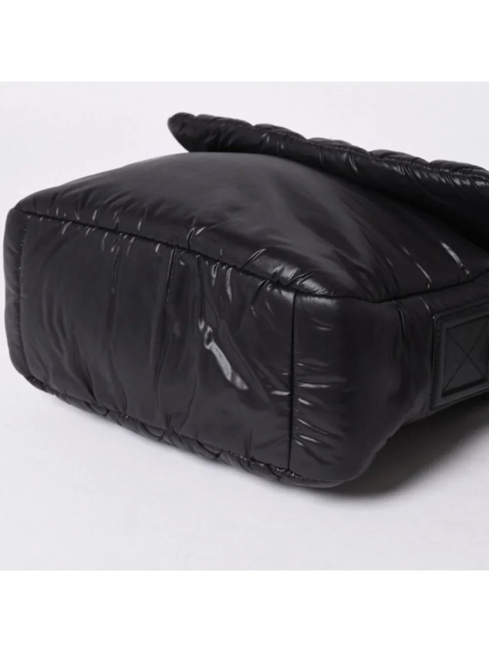 Chanel Coco Cocoon Shoulder Bag CC Logo Nylon Black Silver Quilted